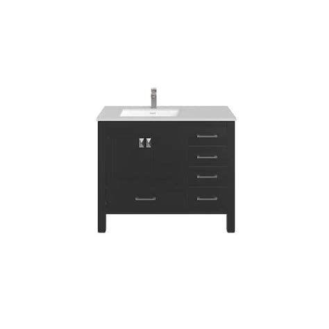 Eviva London 42 In Single Sink Espresso Bath Vanity With White Carrara