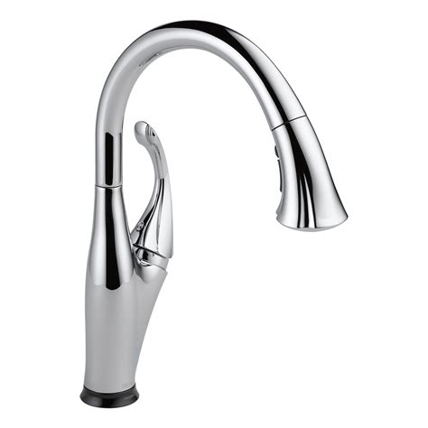 Delta 9192T-DST Addison Chrome Single Handle Pull-Down Kitchen Faucet Featuring Touch2O ...