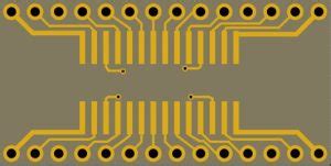 PCB SOIC TSSOP 28 To DIP Adapter Panelized Naked 2oz Cu ProtoSupplies