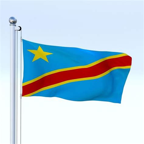 3d Model Animated Democratic Republic Of Congo Flag Vr Ar Low Poly