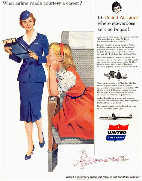 A 1950s United Airlines Advertisement Vintage Airline Ads Vintage