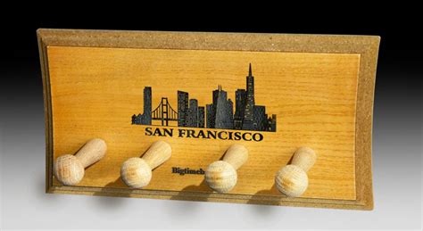 San Francisco Skyline Two Bat Display Rack Big Time Bats