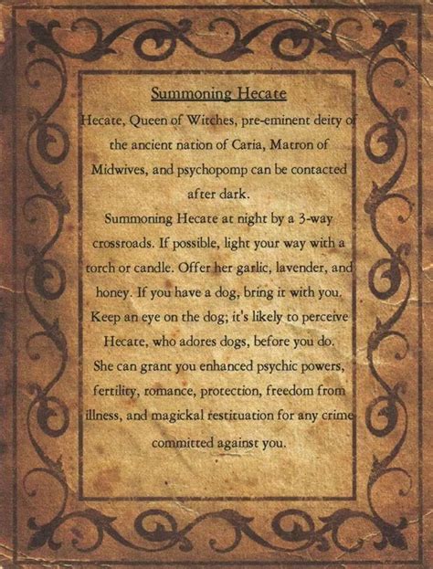 Hecate Hecate Book Of Shadows Wiccan Spells