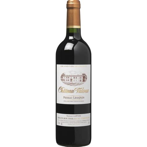 AOP Pessac Léognan Château Valoux Bordeaux rouge 75cl pas cher à prix