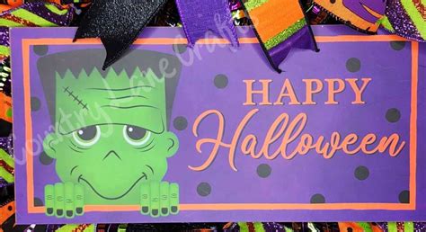 Happy Halloween Frankenstein Mesh Front Door Décor Wreath Shop Iowa