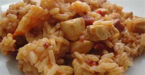 Arroz meloso de pollo chorizo y jamón Receta de Rebe Cookpad