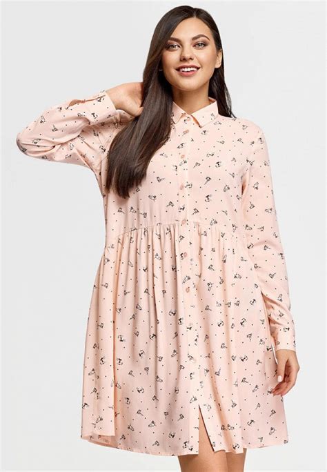 Платье oodji, цвет: бежевый, MP002XW01UL7 — купить в интернет-магазине ...