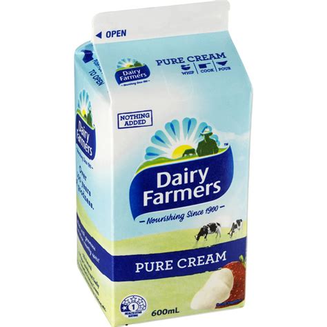dairy farmers pure cream ml woolworths