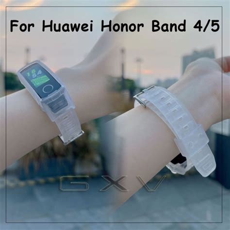 Glacier สายซลโคนสำหรบ Honor Band 4 5สายนาฬกาโปรงใสสำหรบ Huawei