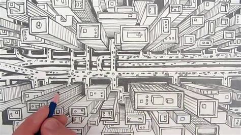 Comment Dessiner Une Ville En Utilisant Une Perspective à 1 Point Une