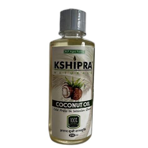 Mono Saturated Cold Pressed 250ml Kshipra Naturals Coconut Oil For