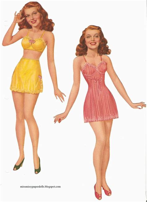 Vintage 1942 Rita Hayworth Paper Dolls Vintage Paper Dolls Rita