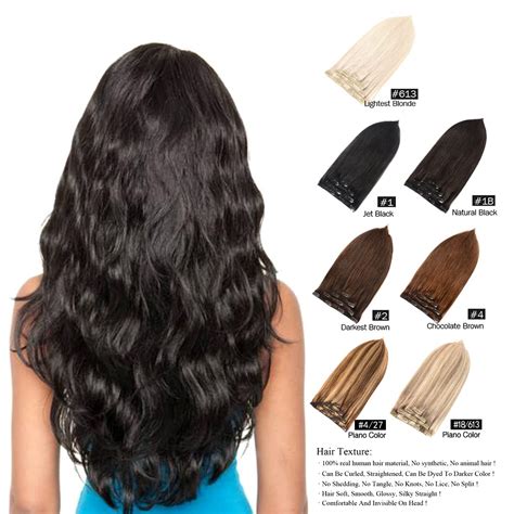 Amazon Geelook Clip In Hair Extensions Real Human Hair Inch