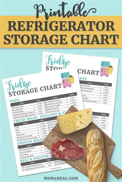 Printable Refrigerator Food Storage Chart - Mom 4 Real