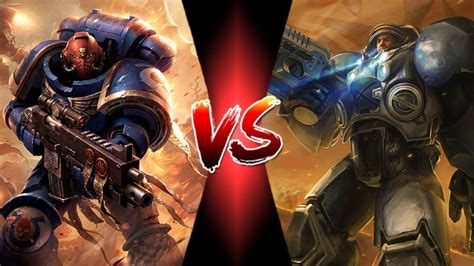 Space Marine Vs Terran Marine Warhammer Vs Starcraft R