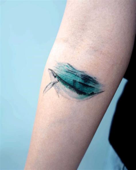 Watercolor whale tattoo underwater by Studio Bysol - Tattoogrid.net