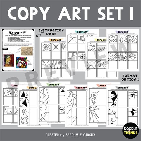 Copy Echo Art Set 1 Drawing Exercises Drawing Prompts Made By