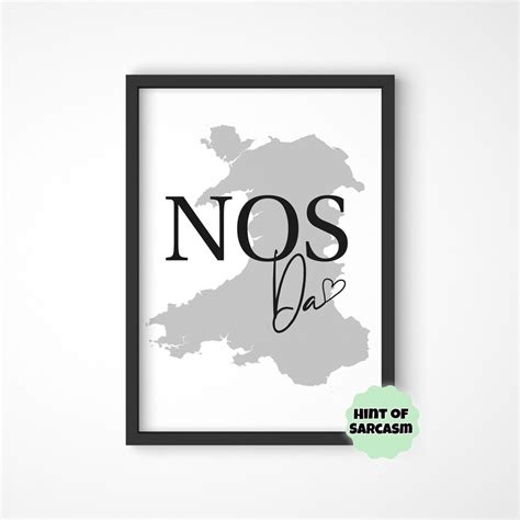 A4 Welsh Language Print Nos Da Printiau Cymraeg Welsh Etsy Uk