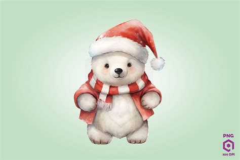 Polar Bear Wearing Santa Hat Graphic by Quoteer · Creative Fabrica