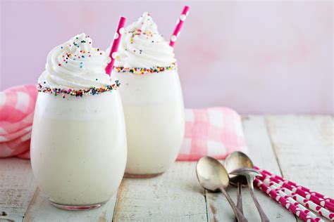 Vanilla Milkshake With Whipped Cream And Sprinkles Mystart