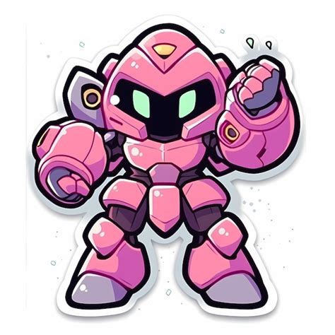 Premium AI Image | Minimal Japanese Kawaii Robot Chibi Anime Vector Art Sticker with Clean Bold ...