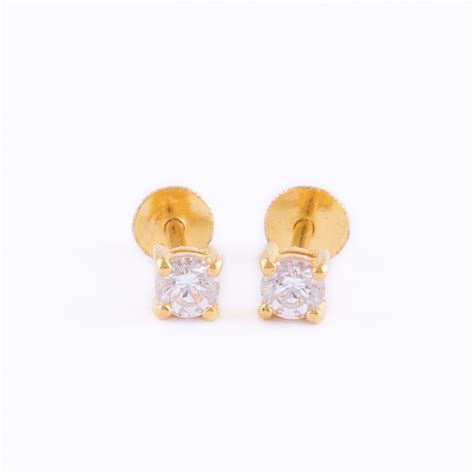 22kt Yellow Gold Ear Stud Es0000001 Swarnamahal Jewellers Ltd