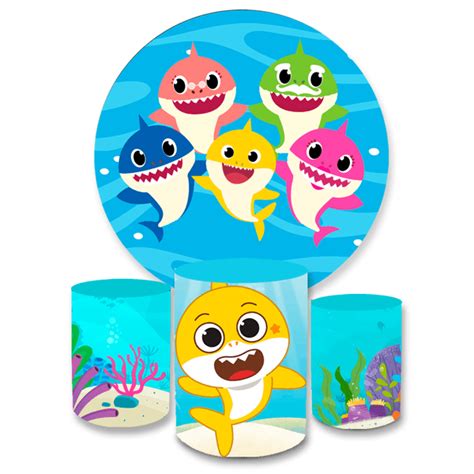 Kit Capa Painel Trio Cilindros Baby Shark 04 Loja Bibi Painéis