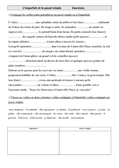 Limparfait Et Le Passé Simple Cm1 Exercices Conjugaison Cycle 3 Pass Education