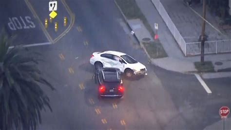 Reckless Driver T Bones Innocent Motorist In Beverly Hills Pursuit