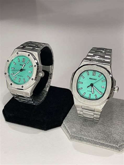 Custom Seiko Mod Tiffany Blue AP PP DJ Men S Fashion Watches