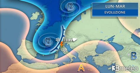 Meteo VORTICE di MALTEMPO tra lunedì e martedì con TEMPORALI