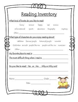 reading inventory  wendy strang tpt