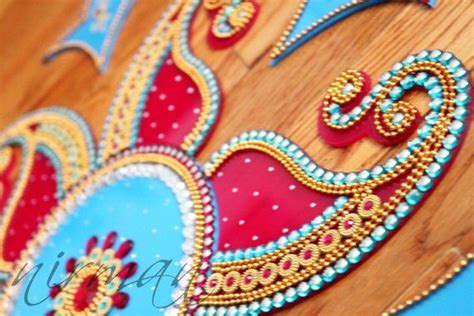 Blue And Pink Rangoli Kundan Bollywood Inspired Acrylic Etsy Etsy