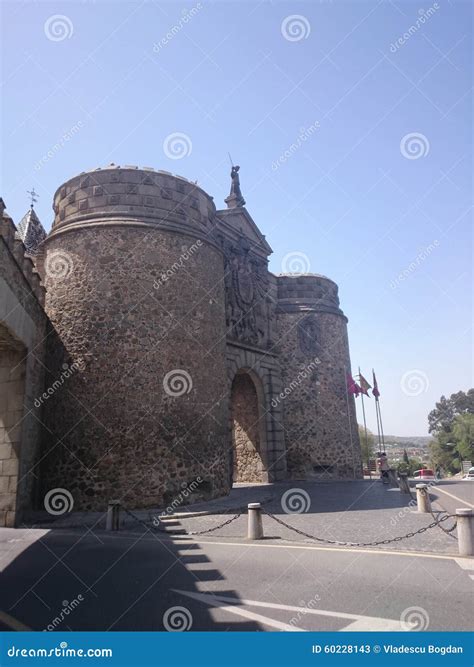 Toledo ancient walls stock image. Image of entrance, medieval - 60228143