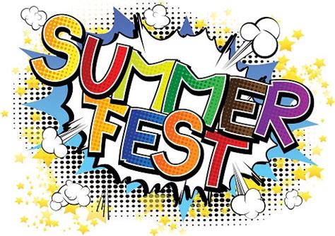 Summer Fest Comic Book Style Word Stock Clipart Royalty Free