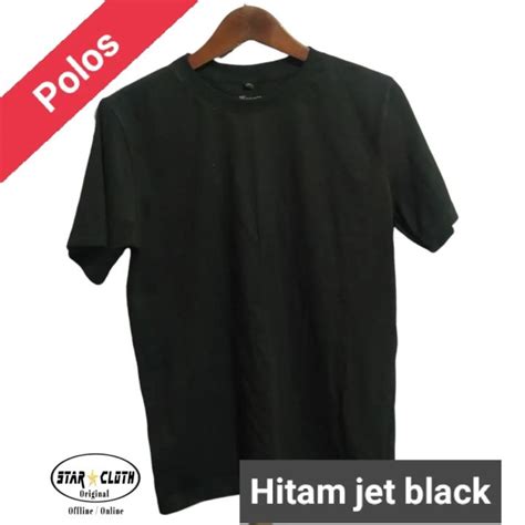 Kaos Polos Hitam Jet Black Lazada Indonesia