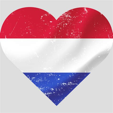 Netherlands Flag In Heart Shape Grunge Vintage Dutch Flag Heart