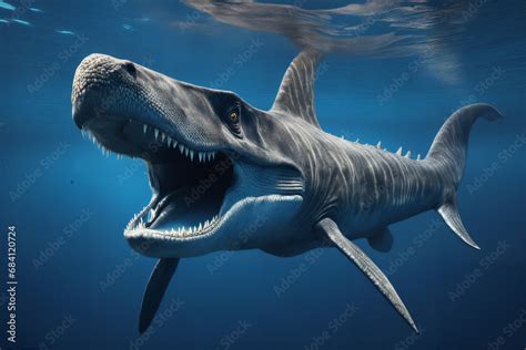 Mosasaurus . Dinosaurier unter Wasser im Meer . KI Generated Stock Photo | Adobe Stock