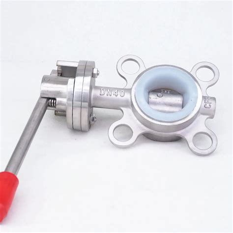 Dn Ss Stainless Steel Sanitary Wafer Type Butterfly Valve