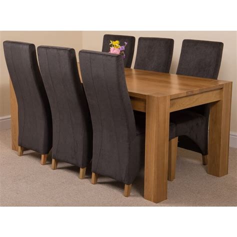 Kuba Large Oak Dining Table With Lola Leather Chairs Thats Furniture