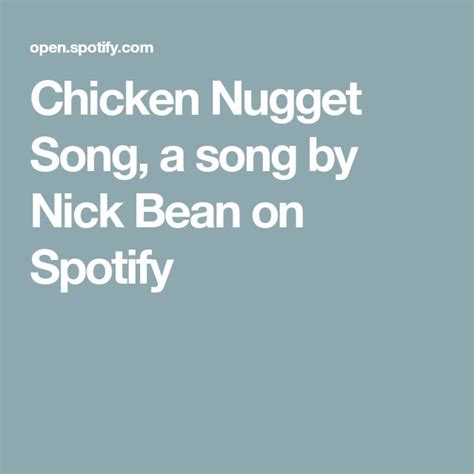 Chicken Nugget Song, a song by Nick Bean on Spotify | Chicken nuggets ...