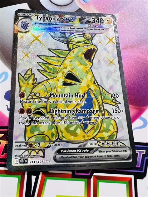 Tyranitar Ex Ultra Rare Holo Full Art Pokemon Obsidian Flames