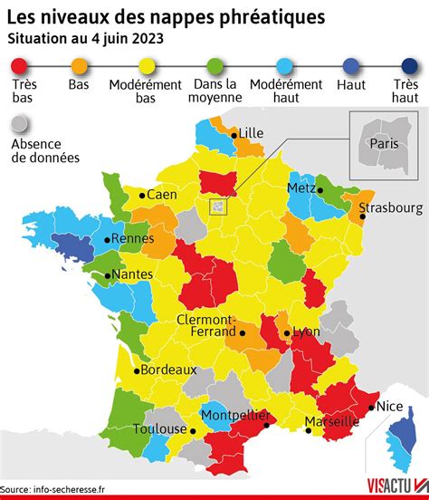 Cartes Sécheresse En France Le Niveau Des Nappes Est Très Bas Et