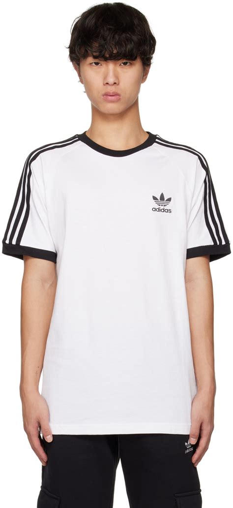 Adidas Originals White Adicolor Classics 3 Stripes T Shirt Adidas Originals