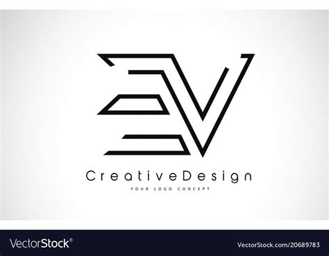 Ev E V Letter Logo Design In Black Colors Vector Image On Vectorstock Letter Logo Design Font