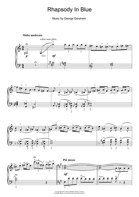 Rhapsody In Blue By George Gershwin Sheet Music For Easy Piano At Sheet