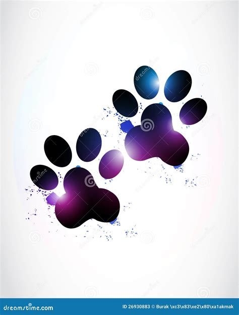 Abstract Bright Paw Prints Stock Vector Image Of Pair 26930883