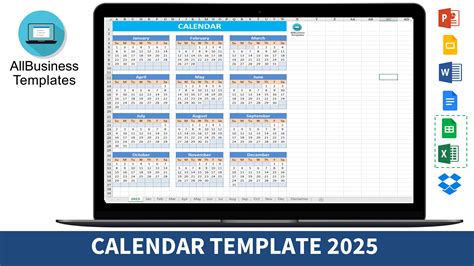 Business Calendar Template 2025 Pavati Stone