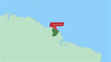 Carte De La Guyane Fran Aise Avec Pingle De La Capitale Du Pays