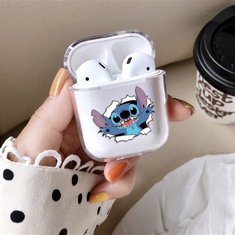 Stitch Case Clear Air Pods Holder Headphones Airpods Case Etsy